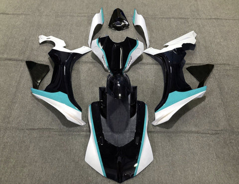 Yamaha YZF-R1 (2015-2019) Black, White & Teal Blue Fairings