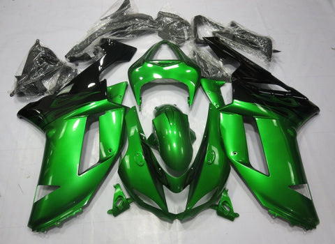 Fairing kit for a Kawasaki Ninja ZX6R 636 (2007-2008) Green & Black
