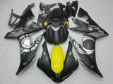Matte Black, Silver and Yellow Fairing Kit for a 2004, 2005 & 2006 Yamaha YZF-R1 motorcycle
