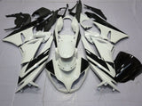 White and Black Fairing Kit for a 2009, 2010, 2011 & 2012 Kawasaki Ninja ZX-6R 636 motorcycle
