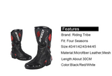 Black, Red & White Speed Leather Motorcycle Boots at KingsMotorcycleFairings.com