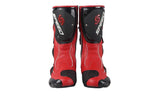 Speed Motorcycle Boots in Red, Black & White Leather at KingsMotorcycleFairings.com