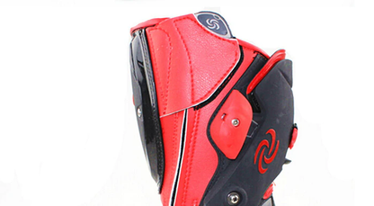 Black, Red & White Speed Leather Motorcycle Boots