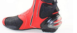 Speed Motorcycle Boots in Red, Black & White Leather at KingsMotorcycleFairings.com