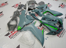 Matte Blue Gray and Lime Green Fairing Kit for a 2011, 2012, 2013, 2014, 2015, 2016, 2017, 2018, 2019, 2020 & 2021 Suzuki GSX-R750 motorcycle