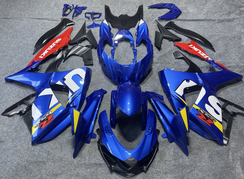 Blue, Red, White and Yellow Fairing Kit for a 2009, 2010, 2011, 2012, 2013, 2014, 2015 & 2016 Suzuki GSX-R1000 motorcycle