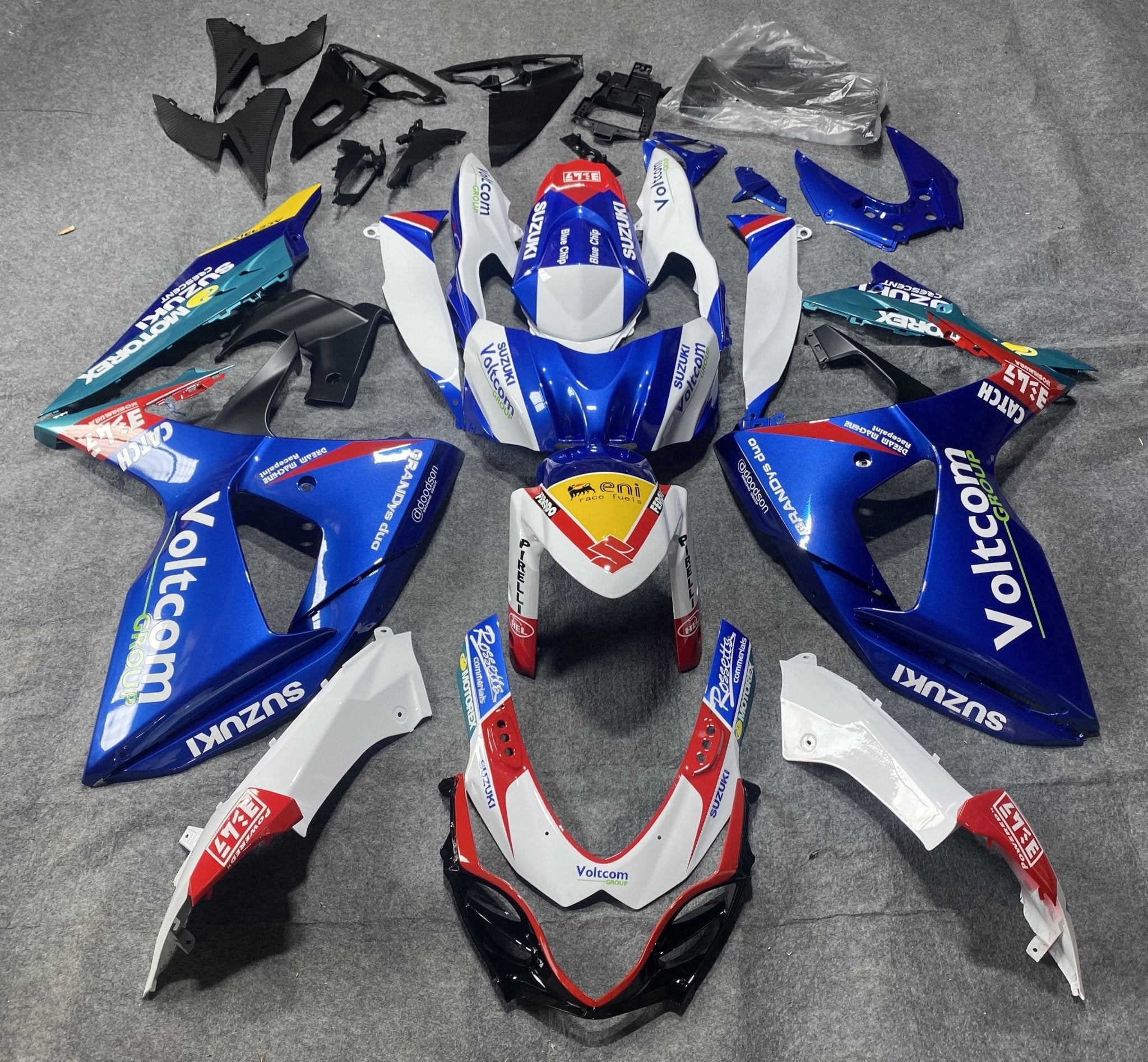 Suzuki GSXR1000 (2009-2016) Blue, White, Red & Yellow Voltcom Fairings