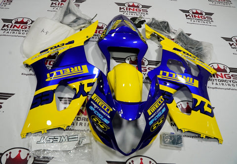 Suzuki GSXR1000 (2003-2004) Yellow & Blue Pirelli Fairings at KingsMotocycleFairings.com