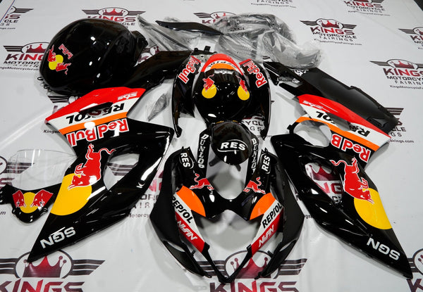 Suzuki GSXR1000 (2005-2006) Black Repsol Red Bull Fairings at KingsMotorcycleFairings.com