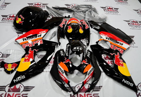 Suzuki GSXR1000 (2005-2006) Black Repsol Red Bull Fairings at KingsMotorcycleFairings.com