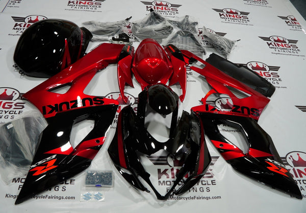 Suzuki GSXR1000 (2005-2006) Black & Candy Apple Red Fairings at KingsMotorcycleFairings.com