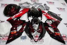 Suzuki GSXR1000 (2005-2006) Black & Candy Apple Red Flame Fairings at KingsMotorcycleFairings.com