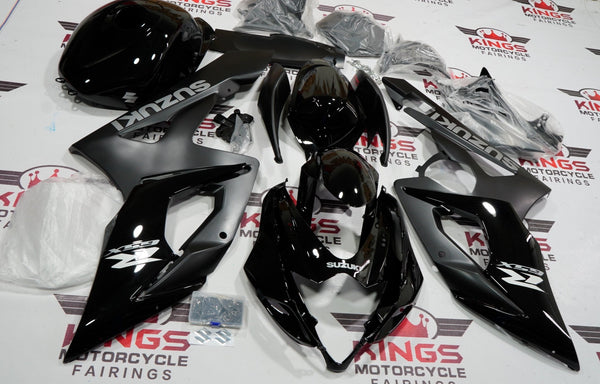 Black, Matte Black and Gray Fairing Kit for a 2005 & 2006 Suzuki GSX-R1000 motorcycle by KingsMotorcycleFairings.com