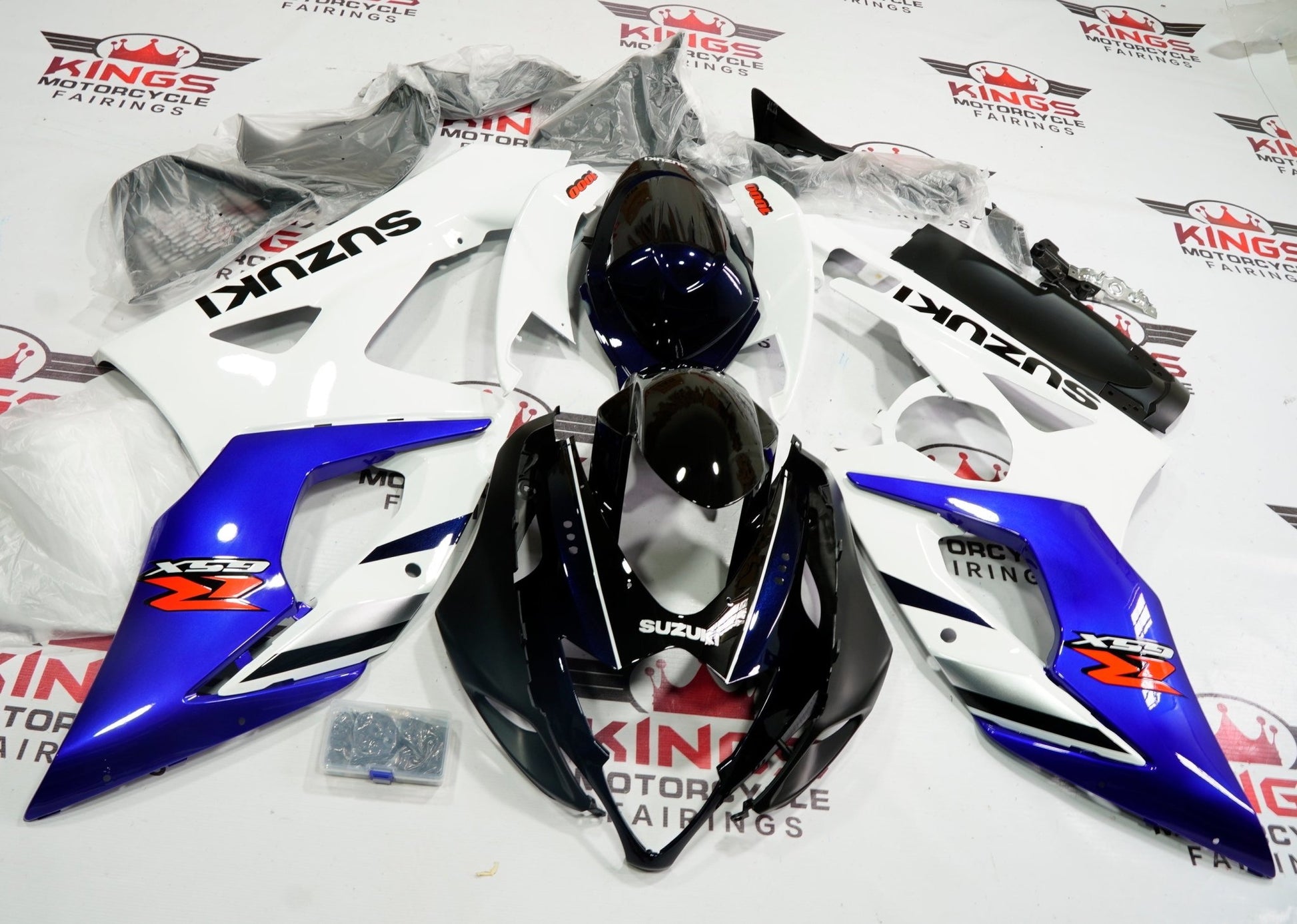 Suzuki GSXR1000 Fairings (2005-2006) Blue, White, Dark Blue at KingsMotorcycleFairings.com
