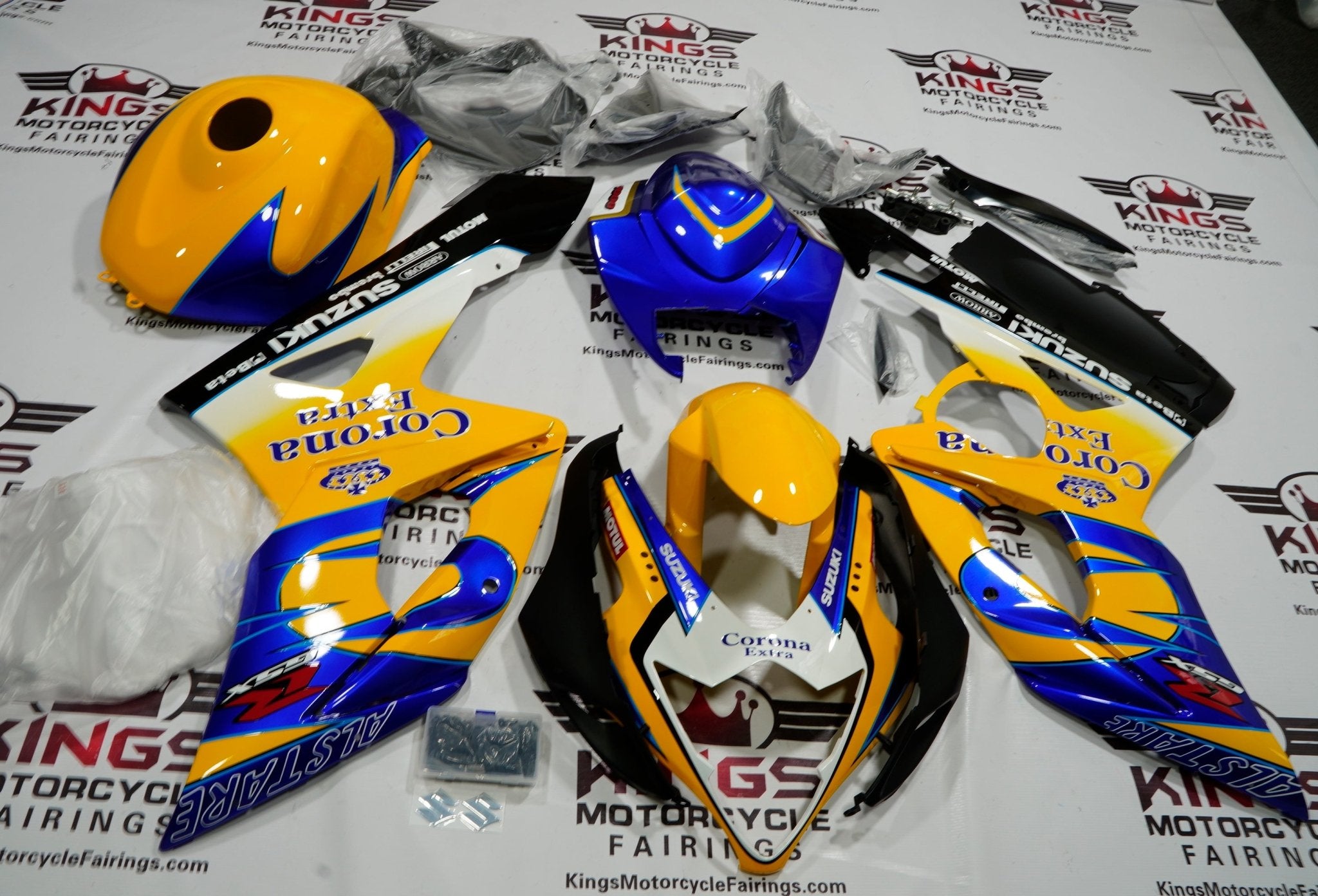 Suzuki GSXR1000 (2005-2006) Yellow & Blue Corona Fairings at KingsMotorcycleFairings.com