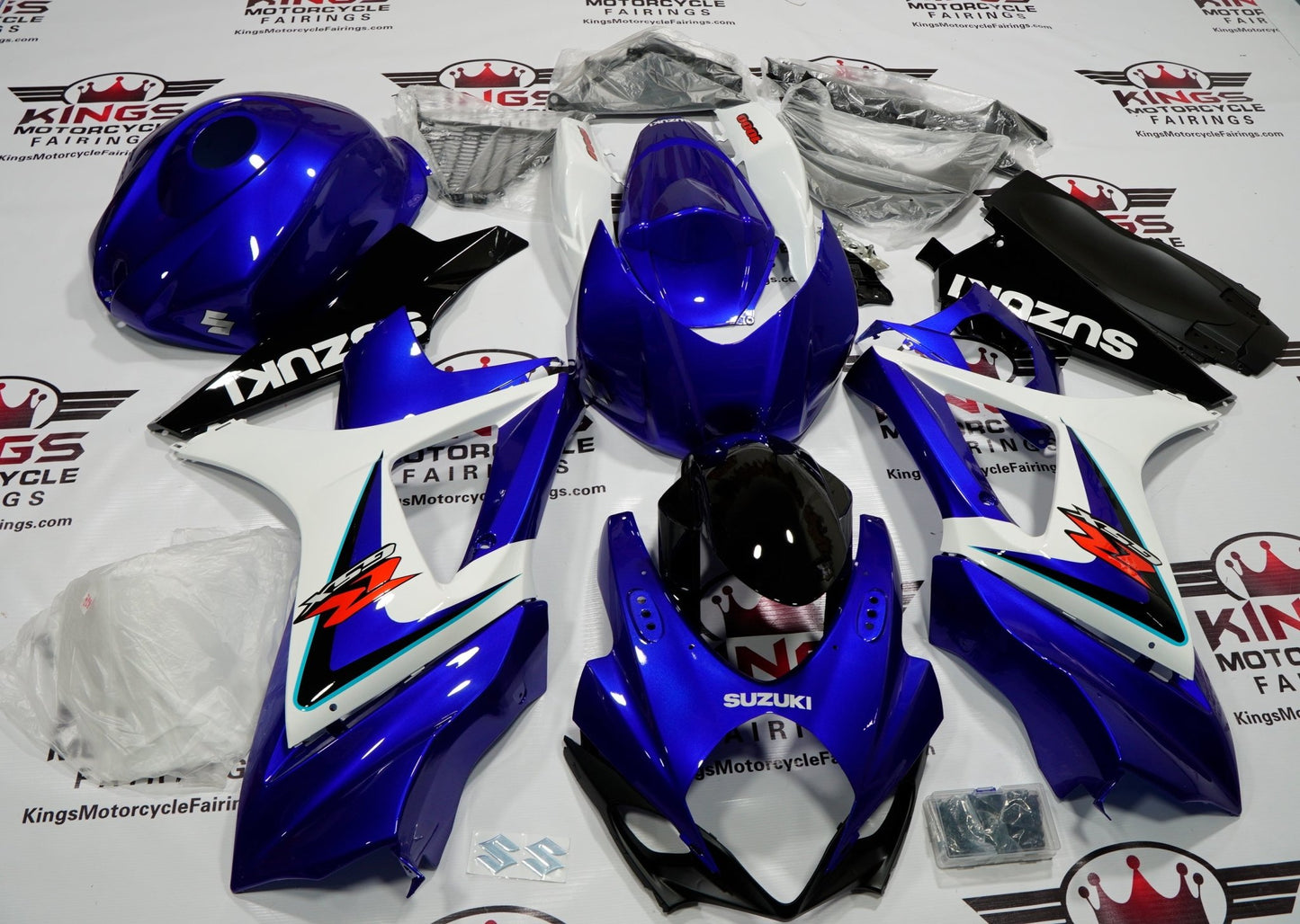 Suzuki GSXR1000 (2007-2008) Blue, WhiteBlack Fairings at KingsMotorcycleFairings.com 