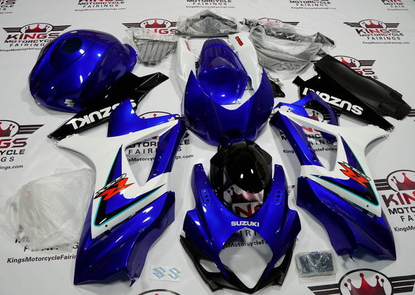 Suzuki GSXR1000 (2007-2008) Blue, WhiteBlack Fairings at KingsMotorcycleFairings.com 
