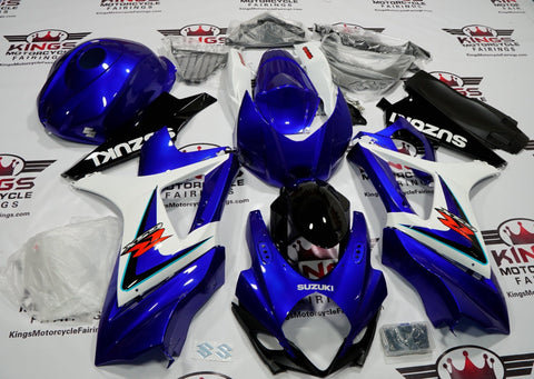 Suzuki GSXR1000 (2007-2008) Blue, White & Black Fairings at KingsMotorcycleFairings.com