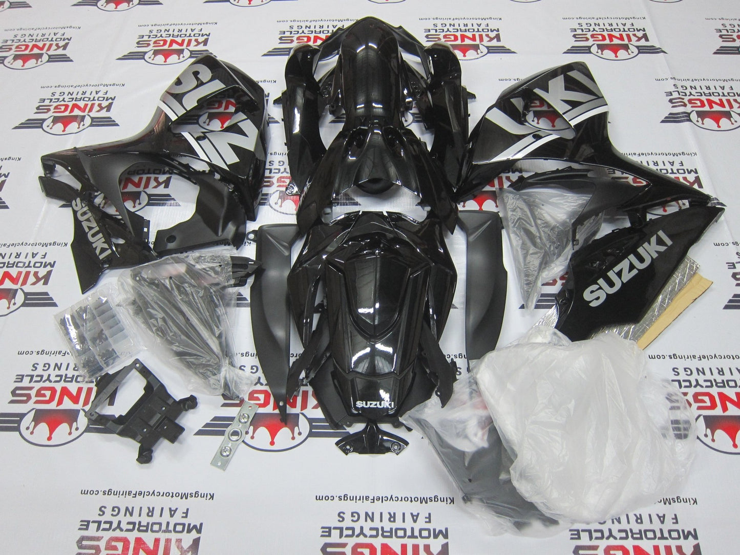 Suzuki GSXR1000 (2009-2016) Black & Silver Fairings at KingsMotorcycleFairings.com