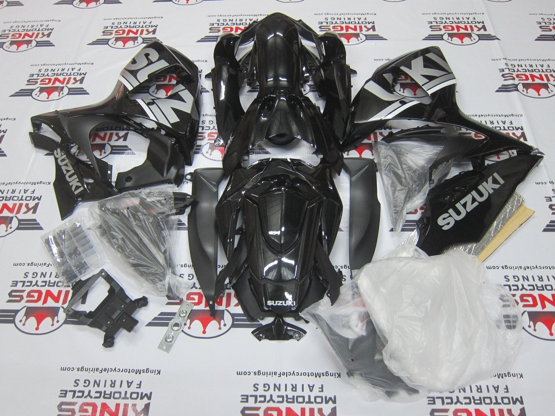 Suzuki GSXR1000 (2009-2016) Black & Silver Fairings at KingsMotorcycleFairings.com