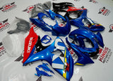 Blue, White, Red, Black and Yellow Fairing Kit for a 2009, 2010, 2011, 2012, 2013, 2014, 2015 & 2016 Suzuki GSX-R1000 motorcycle