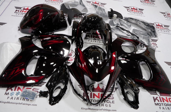 Suzuki GSXR1300 Hayabusa (2008-2020) Black, Dark Red Fairings at KingsMotorcycleFairings.com