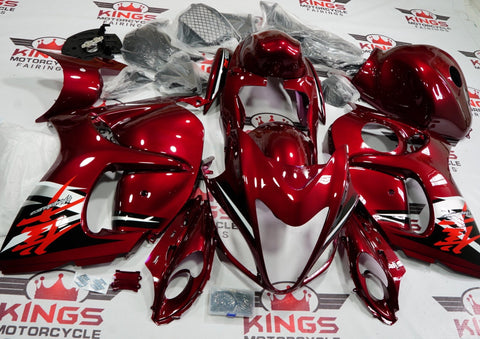 Suzuki GSX1300R Hayabusa Fairings (2008-2020) Burgundy Red, Black at KingsMotorcycleFairings.com