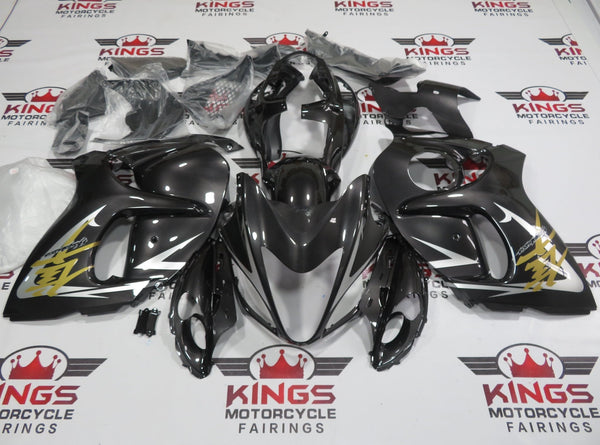Suzuki GSXR1300 Hayabusa (2008-2019) Dark Grey, Silver & Gold Fairings
