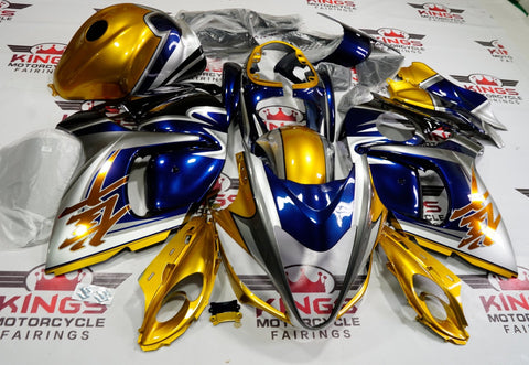 Suzuki GSXR1300 Hayabusa (2008-2019) Gold, Silver & Navy Blue Special Edition Fairings at KingsMotorcycleFairings.com