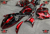 Suzuki GSXR1300 Hayabusa (2008-2019) Matte Candy Red, Matte Black & White Tribal Flame Fairings 
