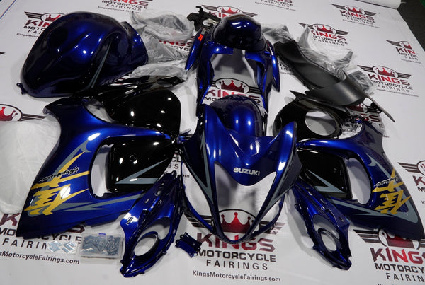 Suzuki GSXR1300 Hayabusa (2008-2019) Navy Blue, Black & Gold Fairings at KingsMotorcycleFairings.com