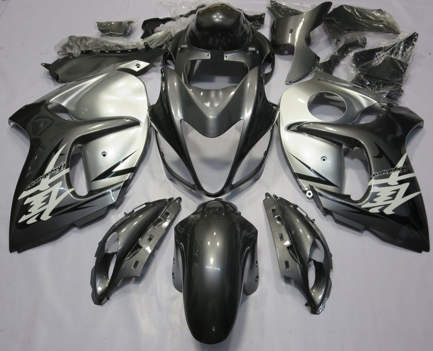 Suzuki Hayabusa Fairings (2008-2020) Silver at KingsMotorcycleFairings.com