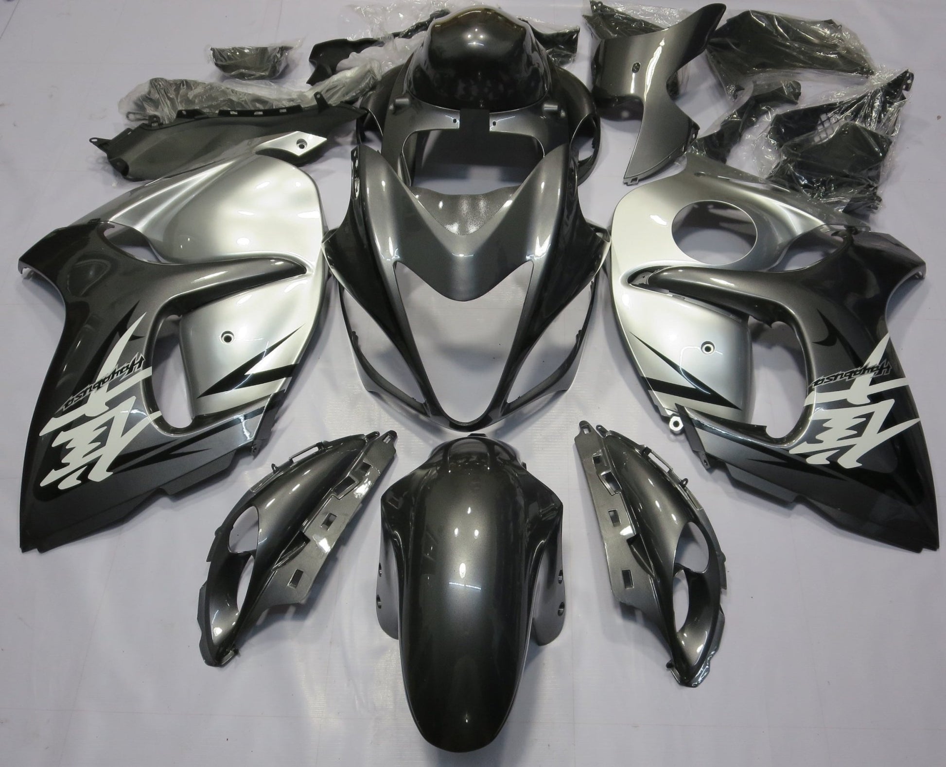 Suzuki Hayabusa Fairings (2008-2020) Silver at KingsMotorcycleFairings.com
