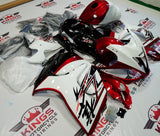 White, Candy Apple Red and Black Fairing Kit for a 2008, 2009, 2010, 2011, 2012, 2013, 2014, 2015, 2016, 2017, 2018 & 2019 Suzuki GSX-R1300 Hayabusa motorcycle