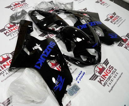 Suzuki GSXR600 (2004-2005) Black & Dark Blue Fairings at KingsMotorcycleFairings.com