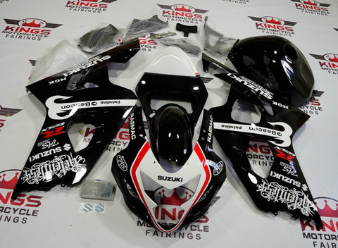 Suzuki GSXR600 (2004-2005) Black, White & Red Beacon Fairings