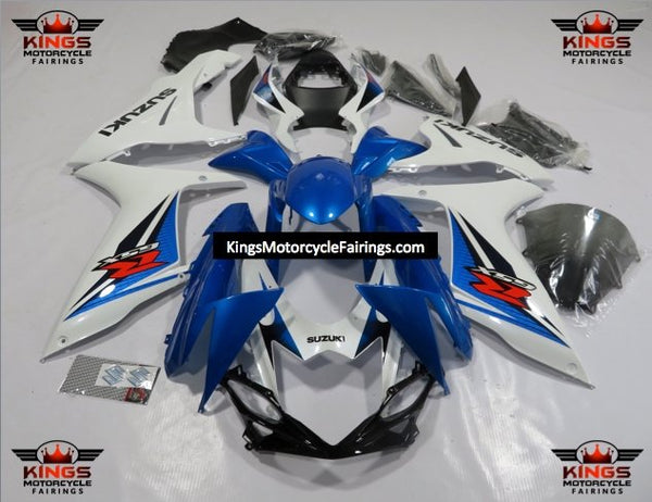Suzuki GSXR600 (2011-2023) Blue & White Fairings at KingsMotorcycleFairings.com
