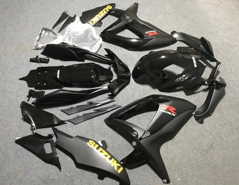 Suzuki GSXR750 (2006-2007) Matte Black, Gloss Black & Yellow Fairings