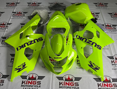 Suzuki GSXR750 (2004-2005) Neon Green & Purple Fairings at KingsMotorcycleFairings.com