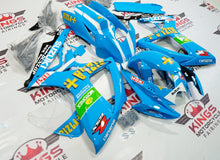 Baby Blue and White Rizla Fairing Kit for a 2006 & 2007 Suzuki GSX-R750 motorcycle