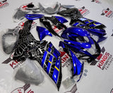 Blue, Black and Silver Spider Web Fairing Kit for a 2011, 2012, 2013, 2014, 2015, 2016, 2017, 2018, 2019, 2020 & 2021 Suzuki GSX-R750 motorcycle