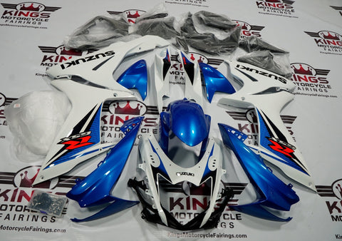 Suzuki GSXR750 (2011-2023) Blue & White Fairings at KingsMotorcycleFairings.com
