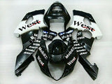 Suzuki GSX-R1000 Fairings (2003-2004) Black, White West at KingsMotorcycleFairings.com