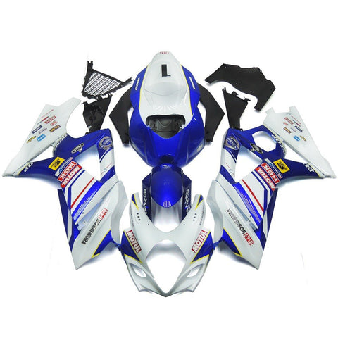 Suzuki GSX-R1000 Fairings (2007-2008) White, Blue Motul at KingsMotorcycleFairings.com
