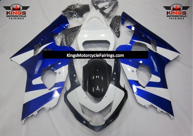 Suzuki GSX-R600 Fairings (2004-2005) Blue, White, Black at KingsMotorcycleFairings.com