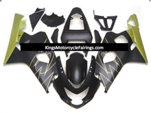 Suzuki GSX-R600 Fairings (2004-2005) Matte Black, Gold Tribal at KingsMotorcycleFairings.com