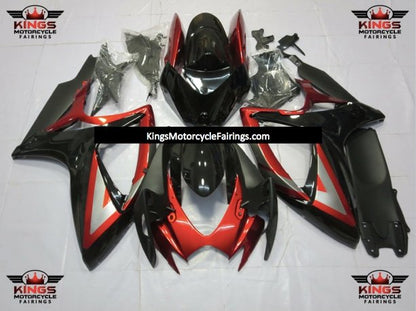 Suzuki GSX-R600 Fairings  (2006-2007) Black, Red, Silver at KingsMotorcycleFairings.com