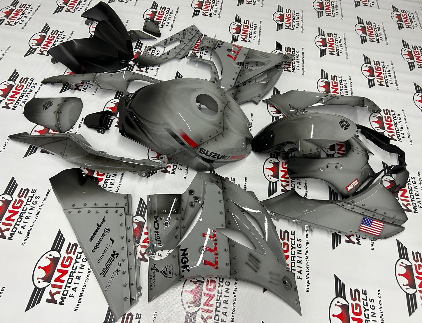 Suzuki GSX-R 1000 Fairings (2017-2025) Custom Nardo gray at KingsMotorcycleFairings.com