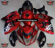 Suzuki GSX1300R Hayabusa (2008-2019) Red, Black & White Flame Fairings at KingsMotorcycleFairings.com