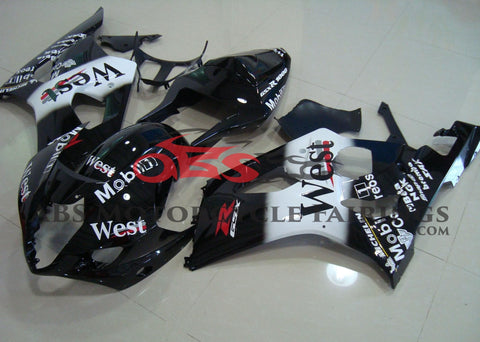 Suzuki GSXR1000 Fairings (2003-2004) Black, White, Red West at KingsMotorcycleFairings.com
